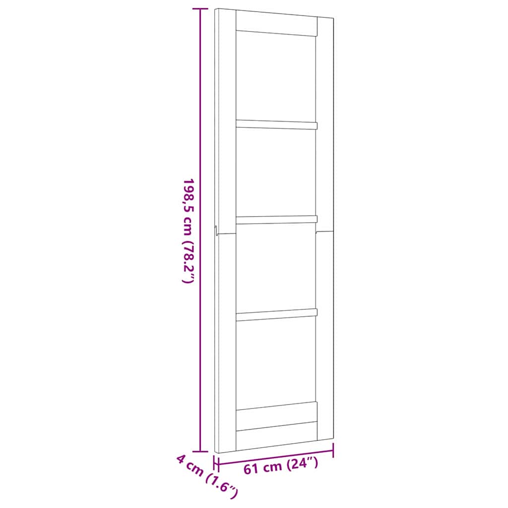 vidaXL Interior Tür ORKDAL Braun 61 x 198,5 cm Sperrholz