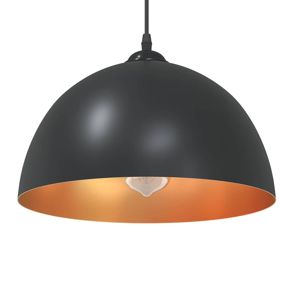 vidaXL Pendelleuchten 2 Stk. Höhenverstellbar E27 Schwarz Ø30cm Metall
