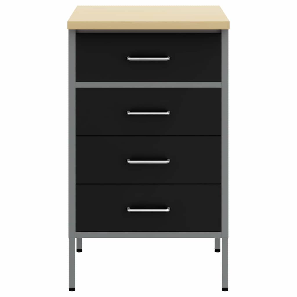 vidaXL Werkbank mit Schubladen Schwarz und Grau 50 x 55 x 85 cm