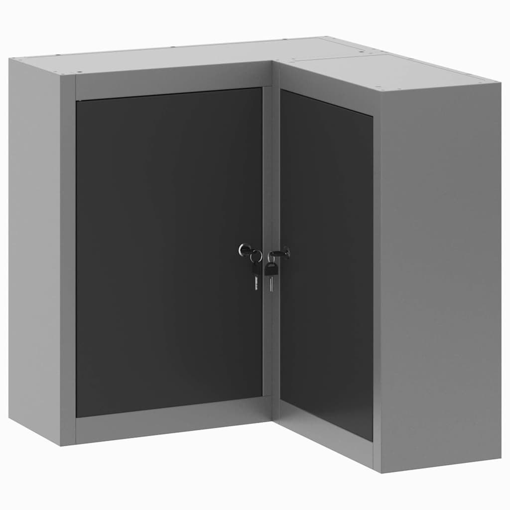 vidaXL Werkzeugschrank mit Regal Schwarz und Grau 50 x 20 x 55 cm