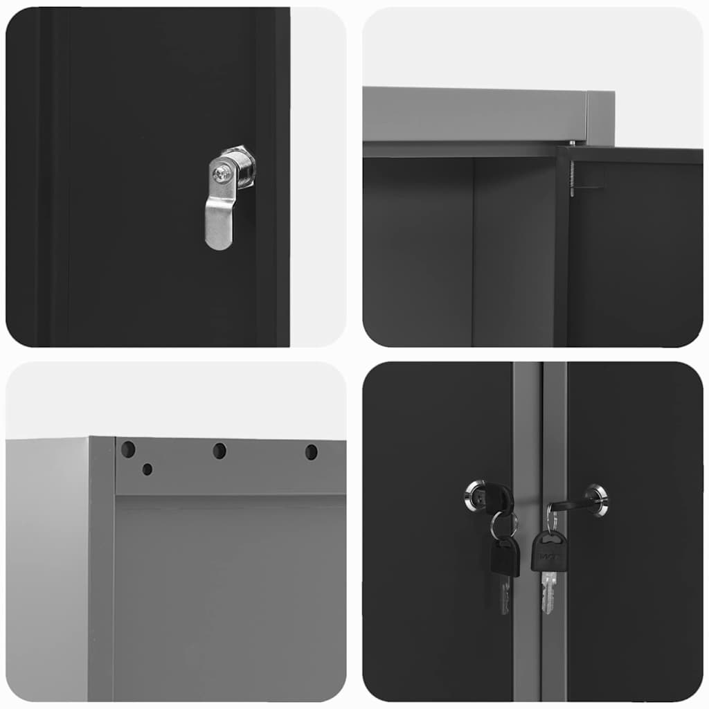 vidaXL Werkzeugschrank mit Regal Schwarz und Grau 50 x 20 x 55 cm