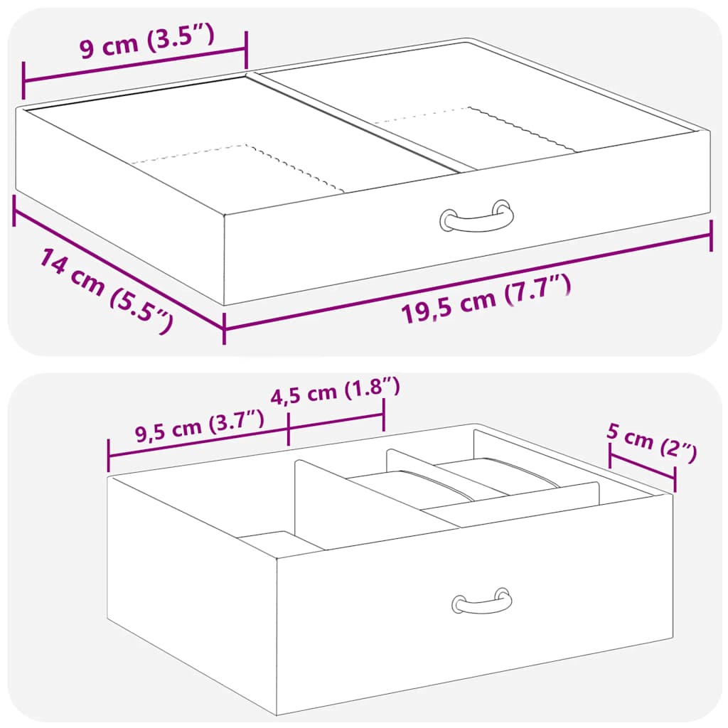 vidaXL Schmuckkästchen 3-Schichten mit Spiegel Abschließbar Weiß
