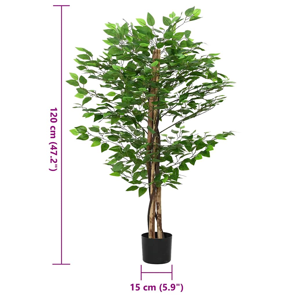 vidaXL Ficusbaum Künstlich 788 Blätter 120 cm Grün