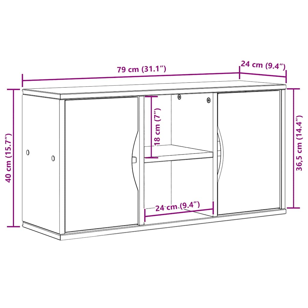 vidaXL TV-Schrank ODDA 79x24x40 cm Massivholz Kiefer
