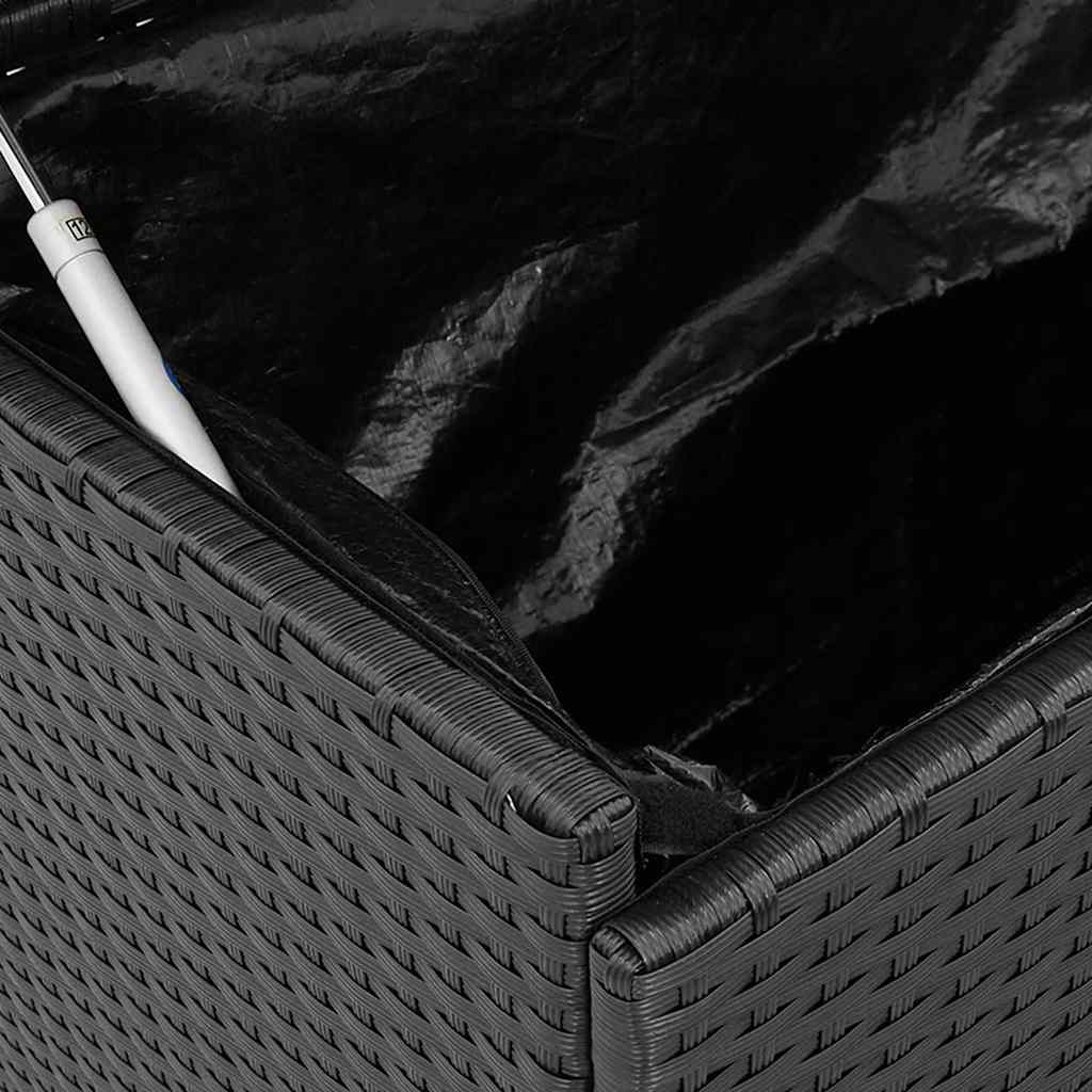 vidaXL Gartentruhe mit Rollen Schwarz 110x55x73 cm Poly Rattan