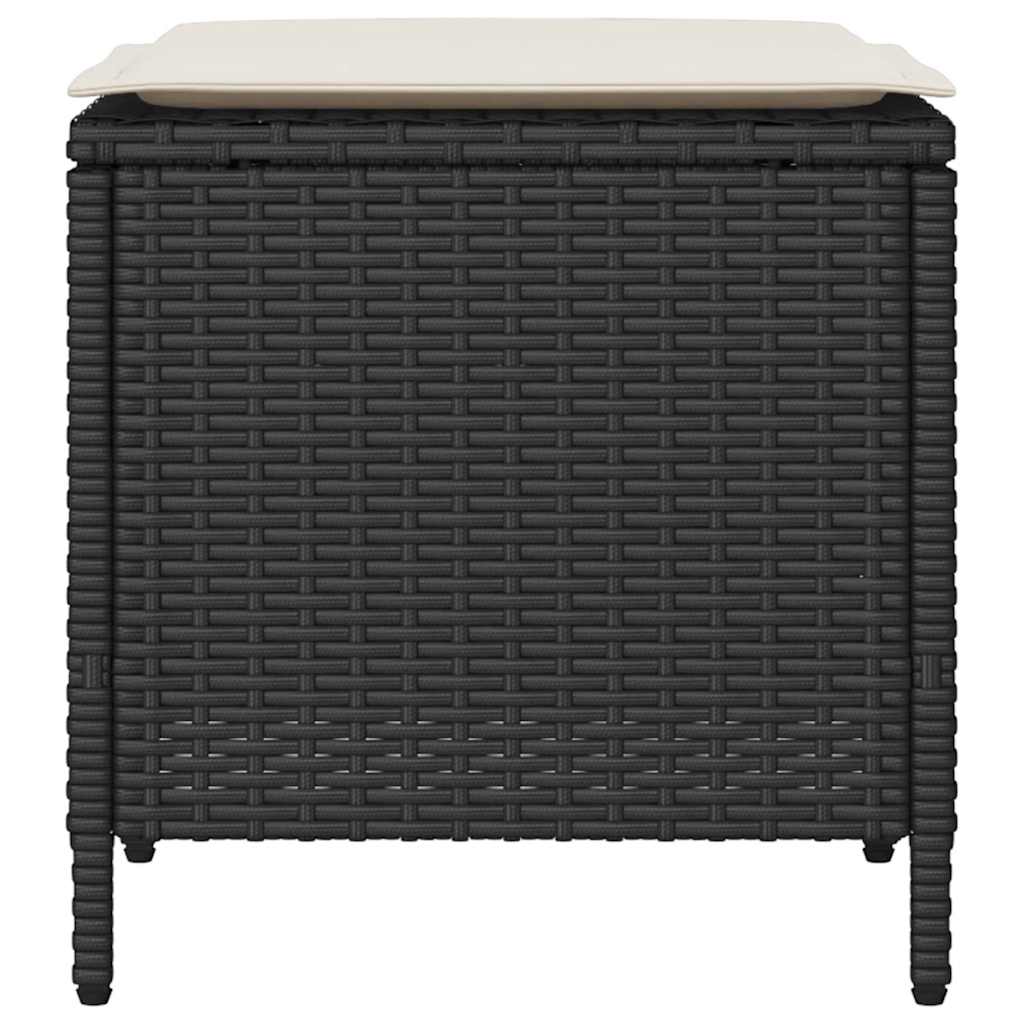 vidaXL 4-tlg. Garten-Sofagarnitur mit Kissen Schwarz Poly Rattan