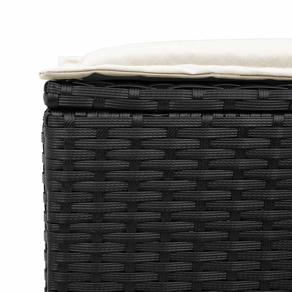 vidaXL 4-tlg. Garten-Sofagarnitur mit Kissen Schwarz Poly Rattan
