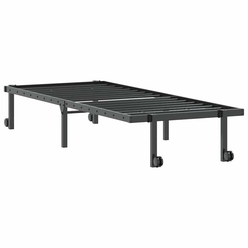 vidaXL Bettgestell ohne Matratze Klappbar Schwarz 75x190 cm Stahl