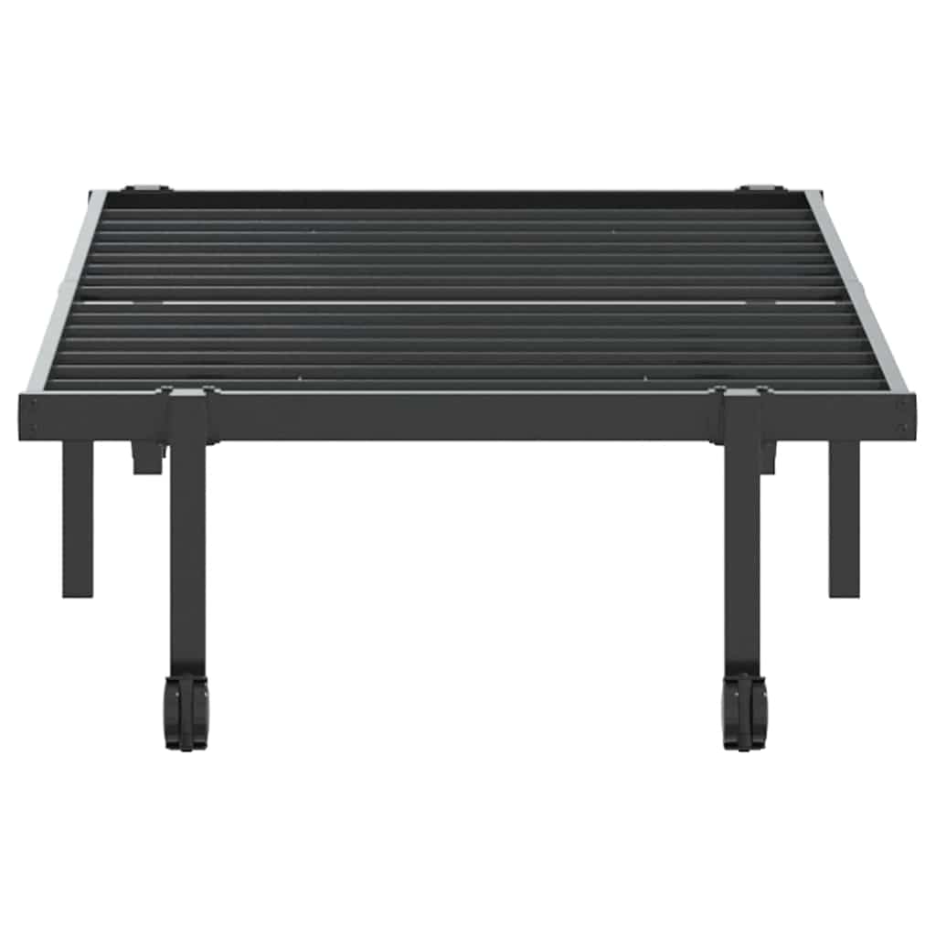 vidaXL Bettgestell ohne Matratze Klappbar Schwarz 75x190 cm Stahl