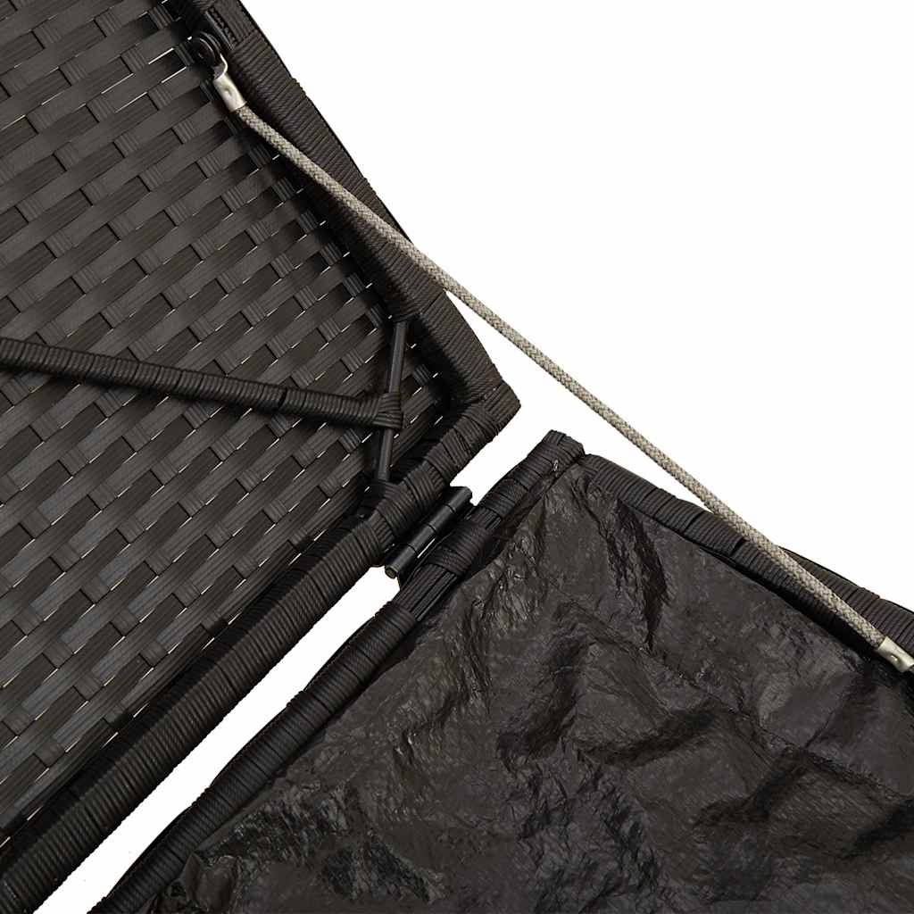 vidaXL Gartenhocker mit Kissen 2 Stk. Schwarz 40x40x43 cm Poly Rattan