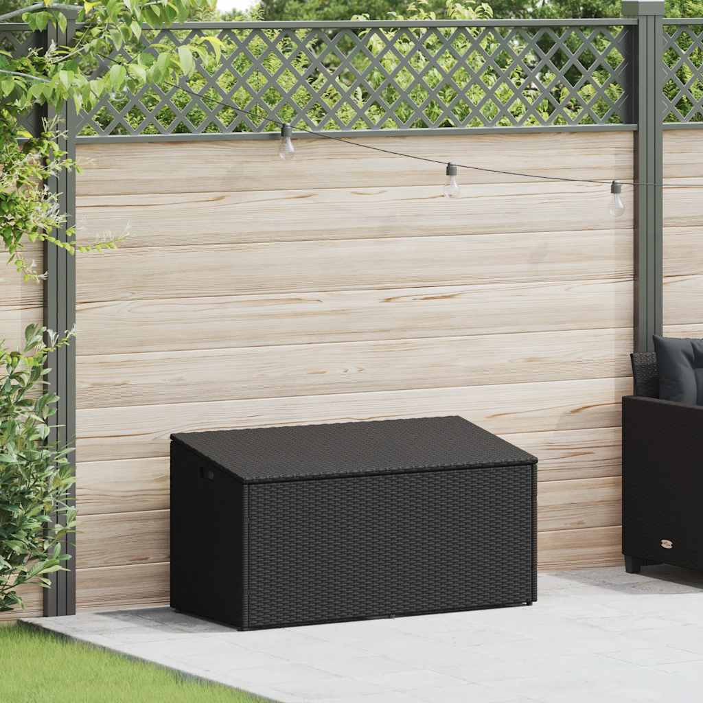 vidaXL Garten-Aufbewahrungsbox Schwarz 110 x 50 x 58 cm Poly Rattan