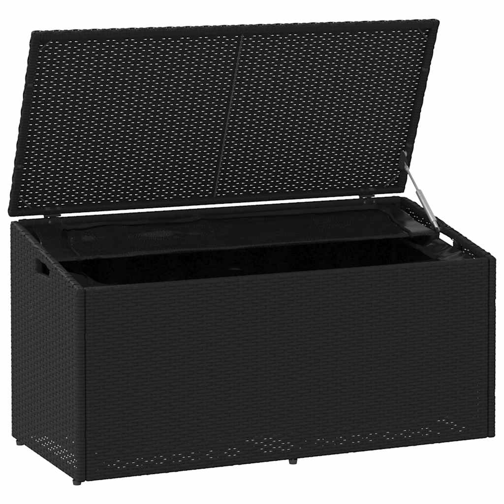 vidaXL Garten-Aufbewahrungsbox Schwarz 110 x 50 x 58 cm Poly Rattan