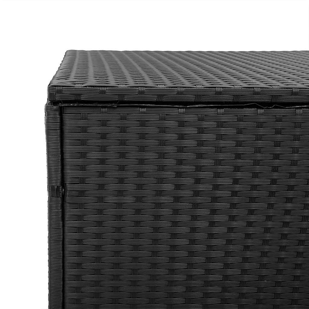 vidaXL Garten-Aufbewahrungsbox Schwarz 110 x 50 x 58 cm Poly Rattan