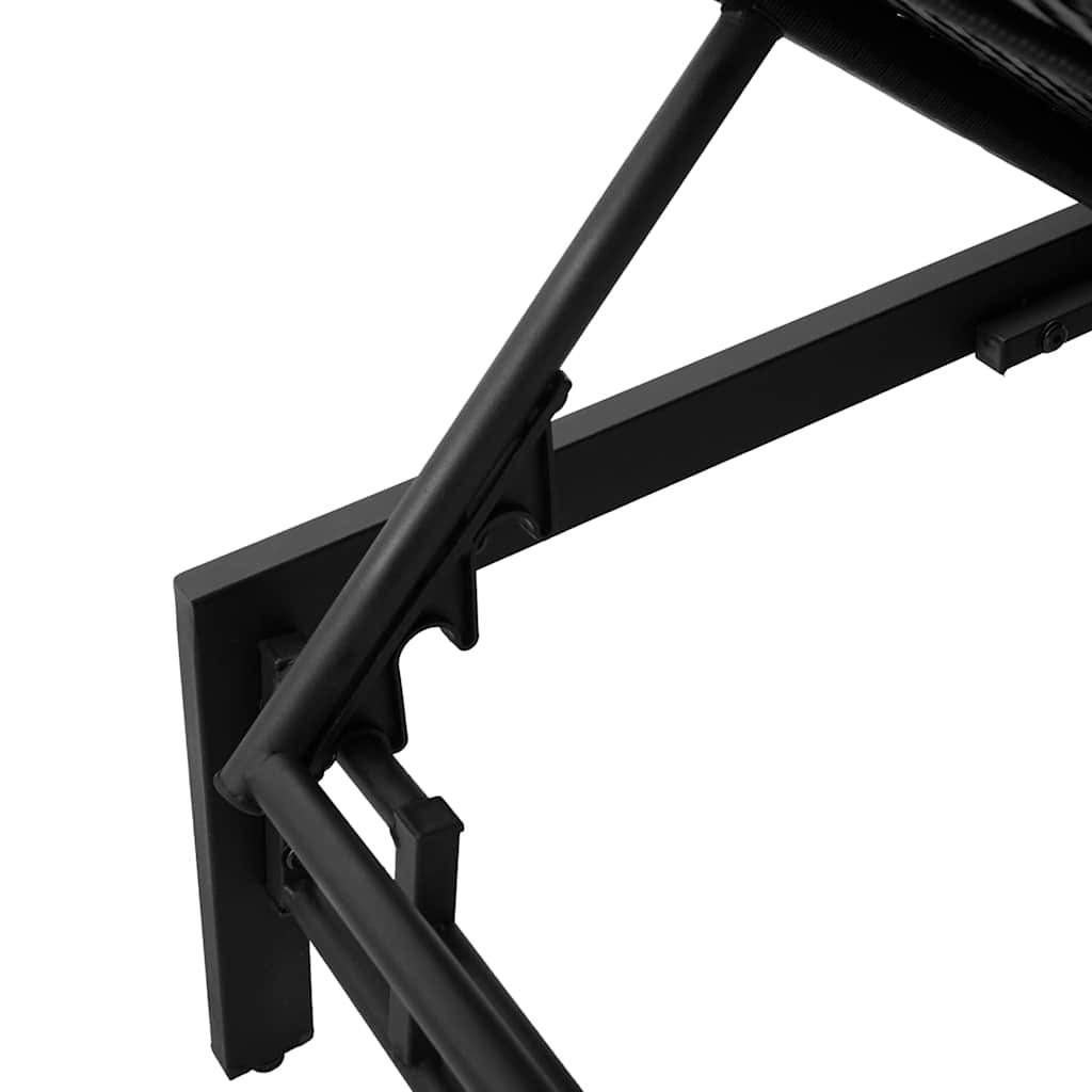 vidaXL Sonnenliege mit Auflage Schwarz Poly-Rattan