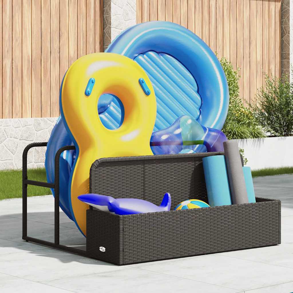 vidaXL Pool Aufbewahrungsbehälter Schwarz 110x100x57 cm Poly Rattan