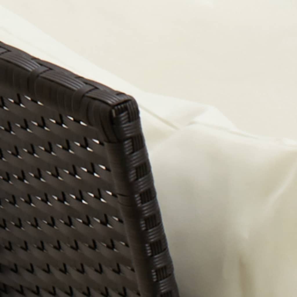 vidaXL Gartensofa mit Kissen Schwarz Poly Rattan
