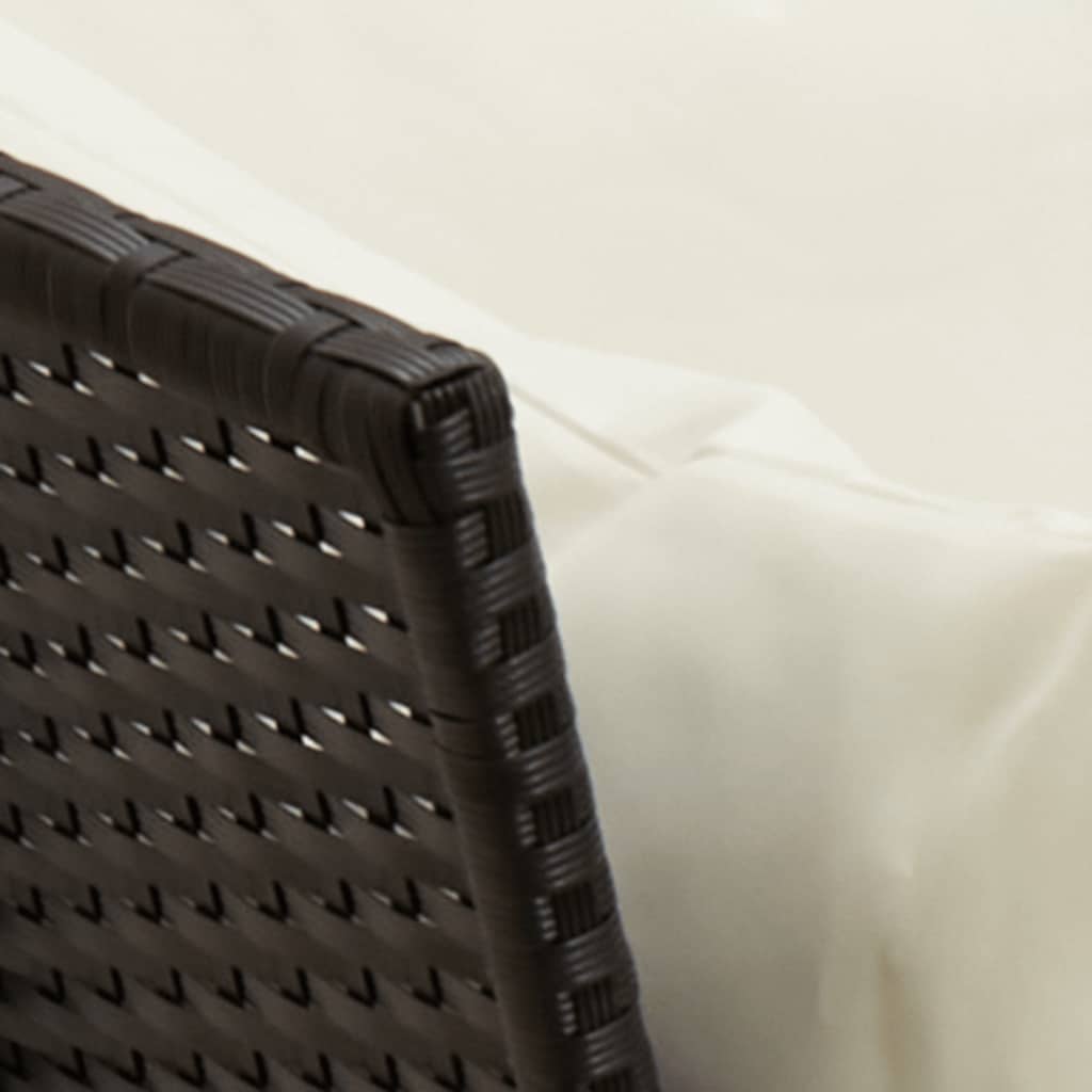 vidaXL 4-tlg. Garten-Essgruppe mit Kissen Schwarz Poly Rattan