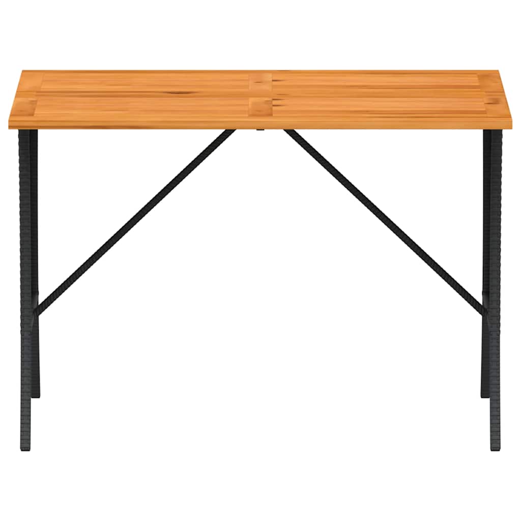 vidaXL Gartentisch mit Akazienholzplatte 105x75x72 cm Poly Rattan