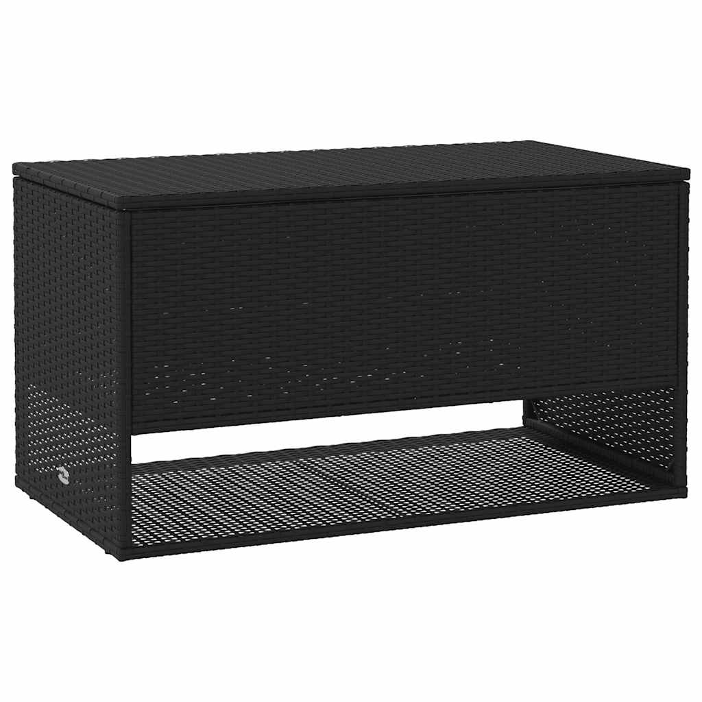 vidaXL Outdoor-Kissenbox Schwarz 100x55x55,5 cm Poly Rattan