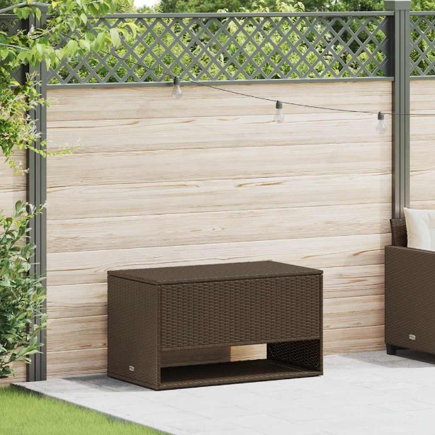 vidaXL Outdoor-Kissenbox Schwarz 100x55x55,5 cm Poly Rattan