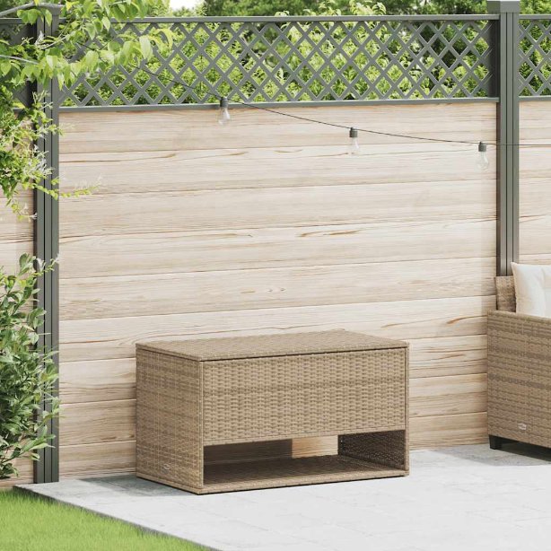 vidaXL Outdoor-Kissenbox Schwarz 100x55x55,5 cm Poly Rattan