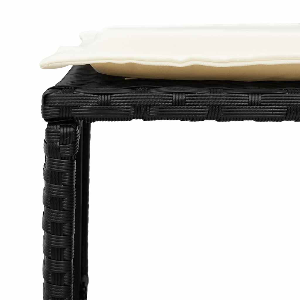 vidaXL 5-tlg. Garten-Sofagarnitur Kissen Stapelbar Schwarz Poly Rattan