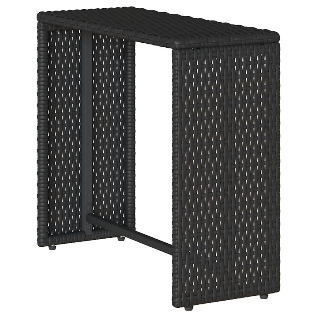 vidaXL 5-tlg. Garten-Sofagarnitur Kissen Stapelbar Schwarz Poly Rattan