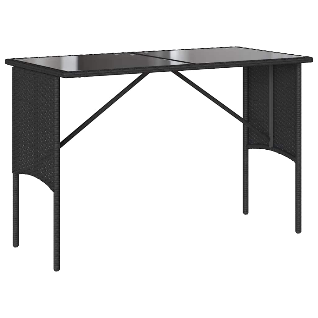 vidaXL 3-tlg. Garten-Essgruppe mit Kissen Schwarz Poly Rattan