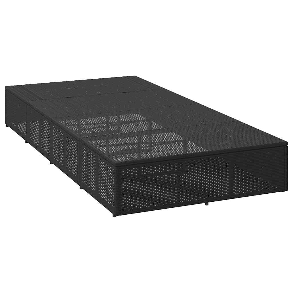 vidaXL Sonnenliege mit schwebender Auflage Schwarz Poly Rattan