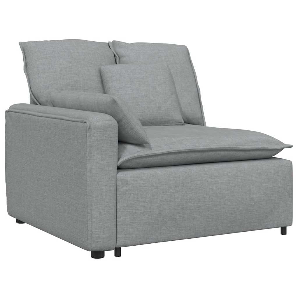 vidaXL Modulares Sofa Endmodul mit Armlehne Kissen Hellgrau 100 cm