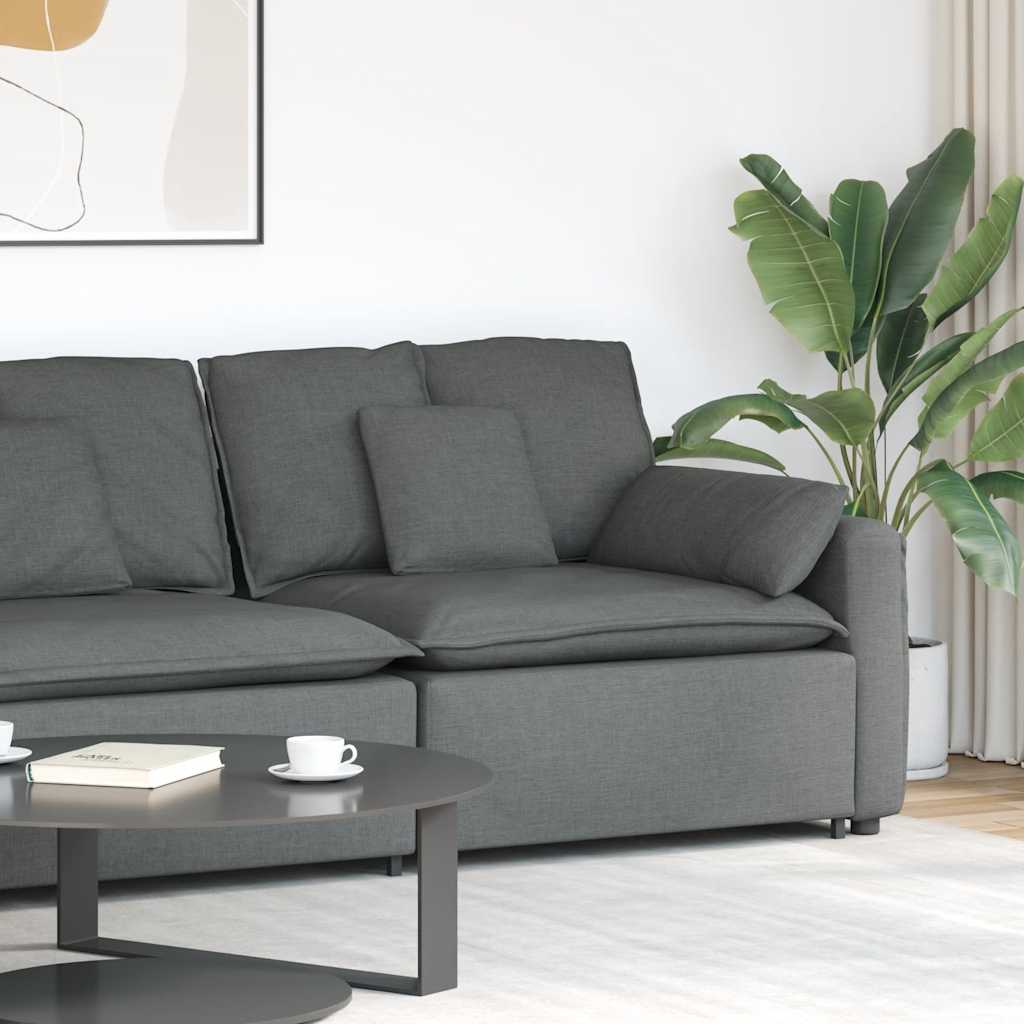 vidaXL Modulares Sofa Endmodul mit Armlehne Kissen Hellgrau 100 cm