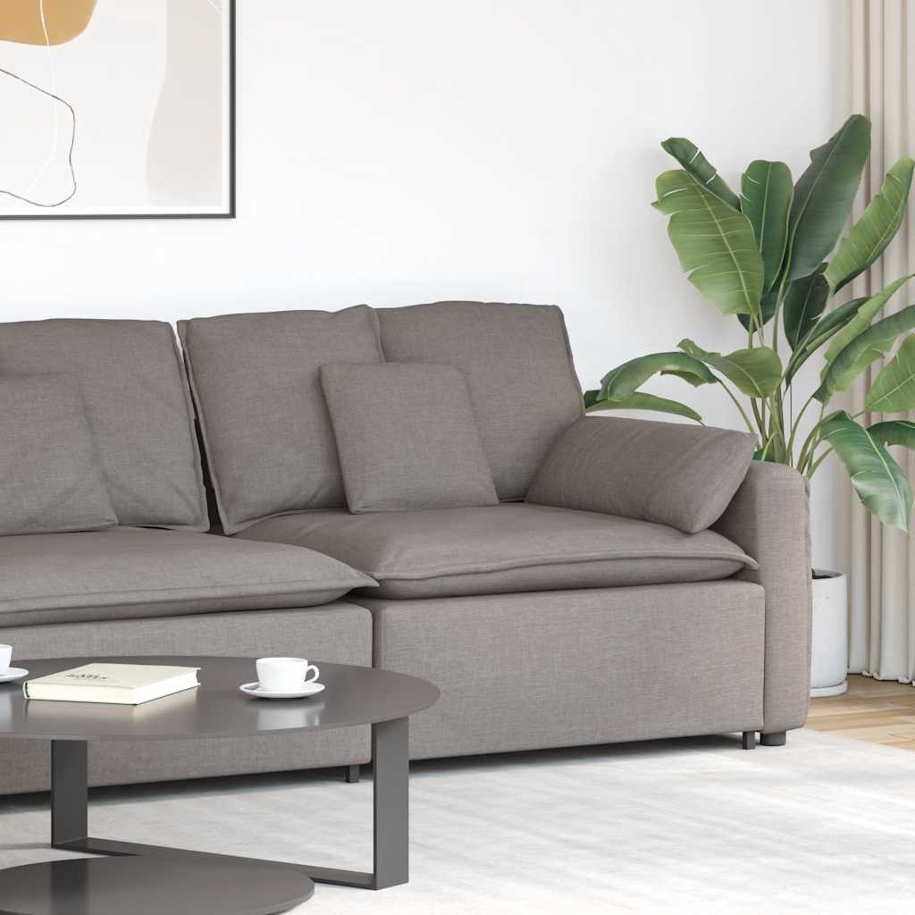 vidaXL Modulares Sofa Endmodul mit Armlehne Kissen Hellgrau 100 cm