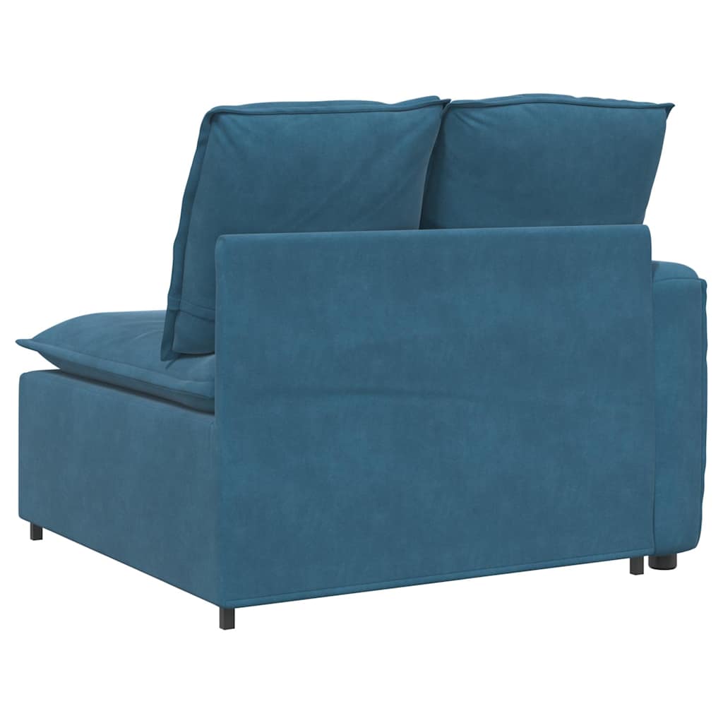 vidaXL Modulares Sofa Endmodul mit Armlehne Kissen Blau 100 cm