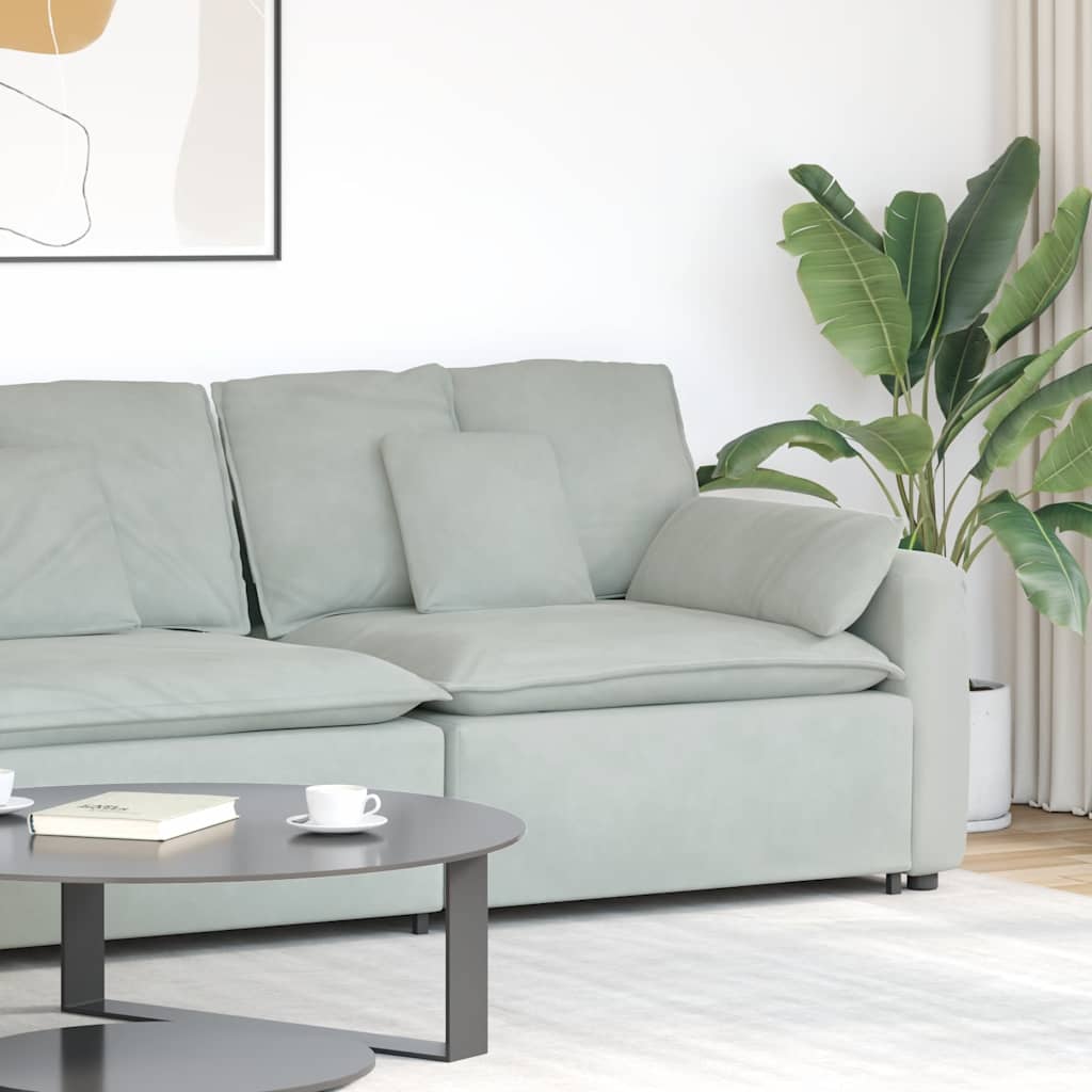 vidaXL Modulares Sofa Endmodul mit Armlehne Kissen Blau 100 cm