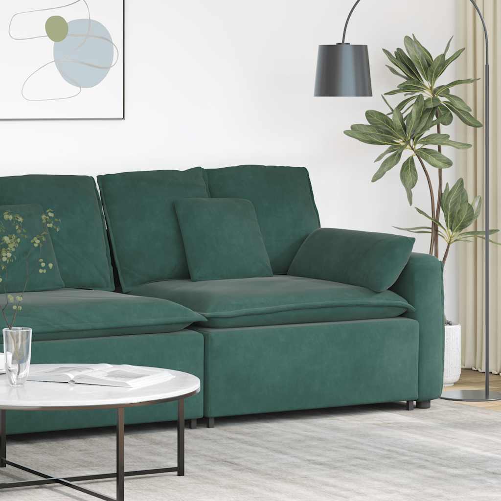 vidaXL Modulares Sofa Endmodul mit Armlehne Kissen Blau 100 cm