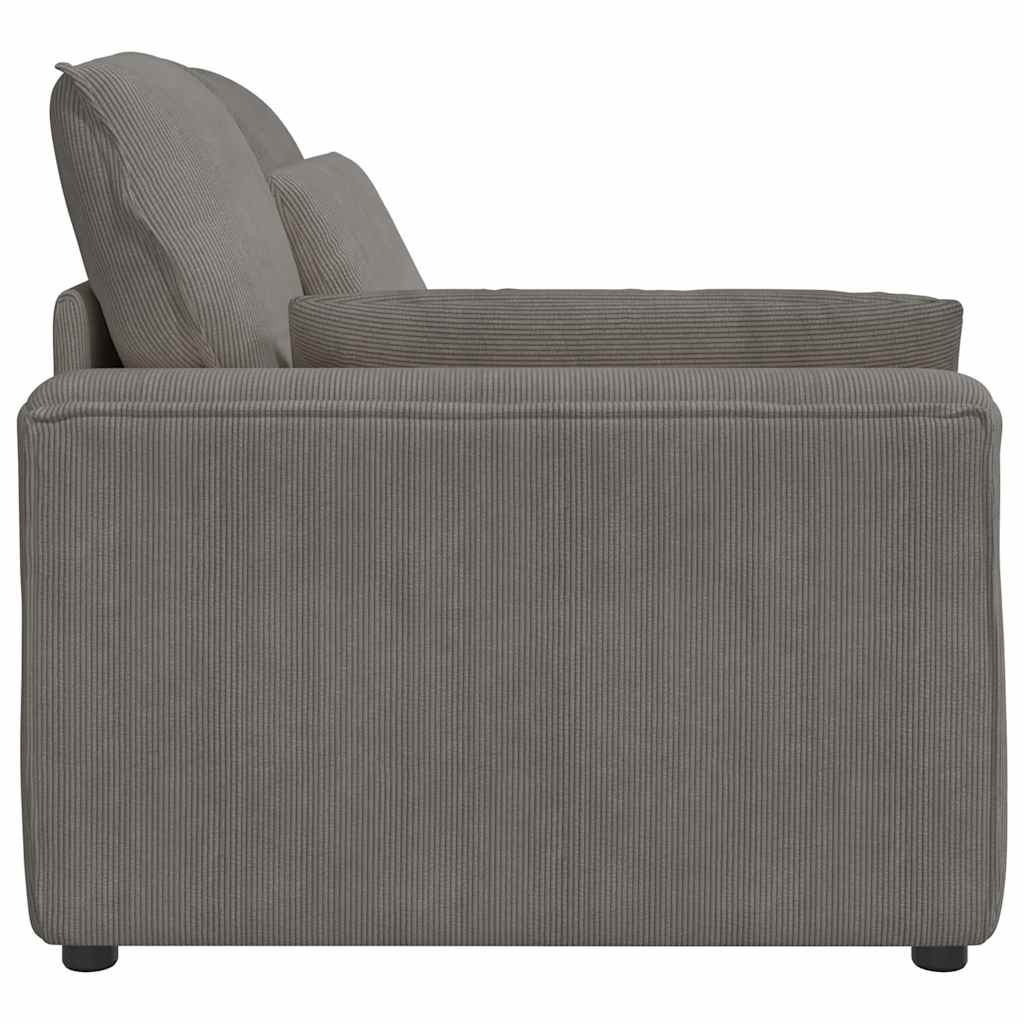 vidaXL Modulares Sofa Endmodul mit Armlehne Kissen Hellgrau 100 cm