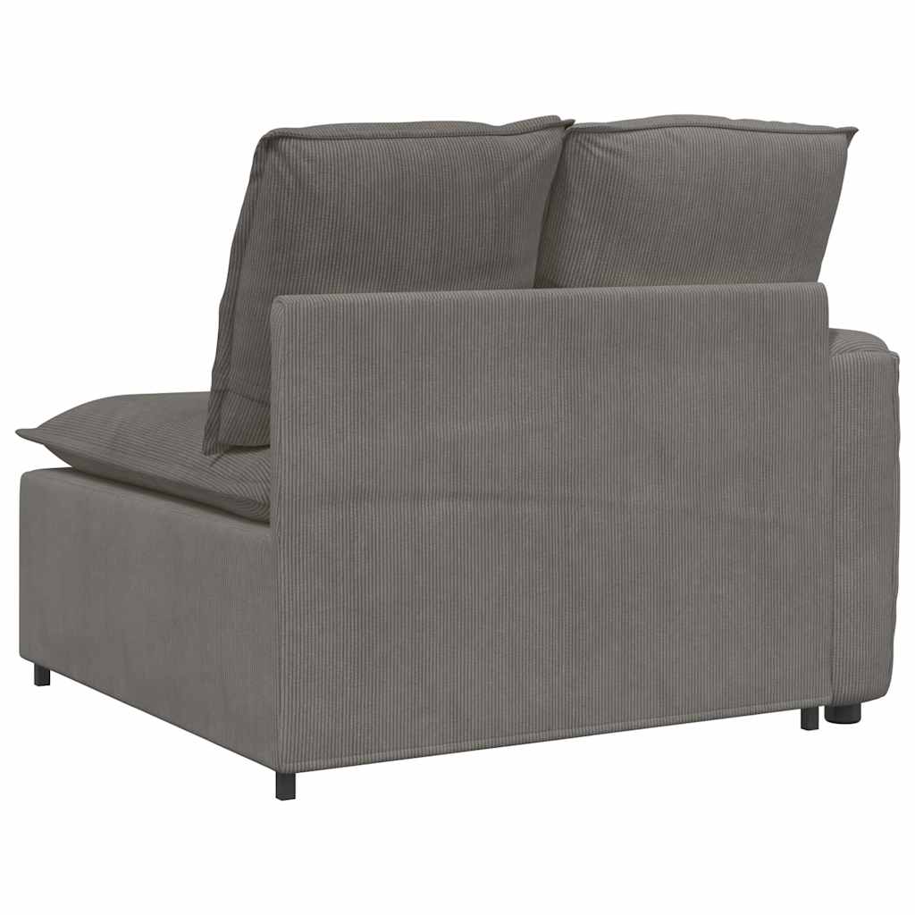 vidaXL Modulares Sofa Endmodul mit Armlehne Kissen Hellgrau 100 cm