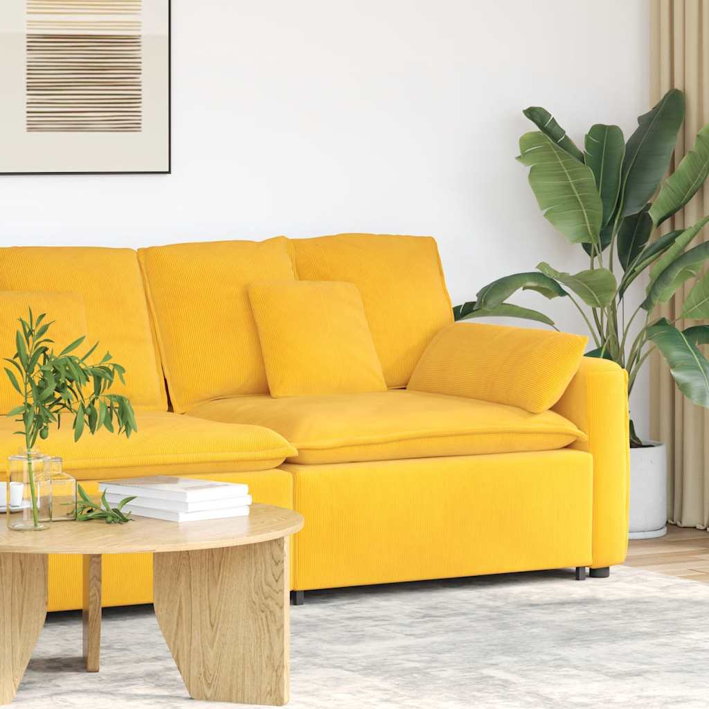 vidaXL Modulares Sofa Endmodul mit Armlehne Kissen Hellgrau 100 cm