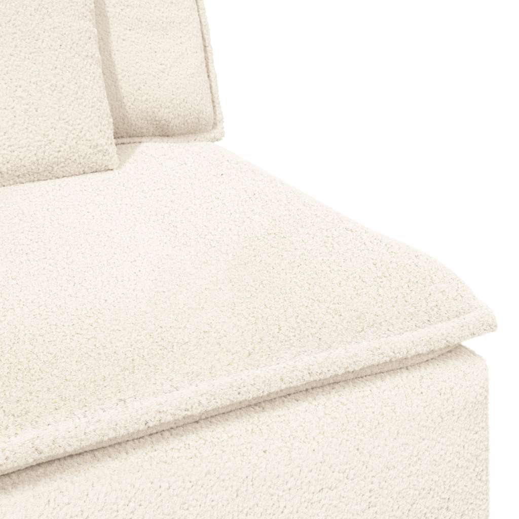 vidaXL Modulares Sofa Endmodul mit Armlehne Kissen Creme 100 cm