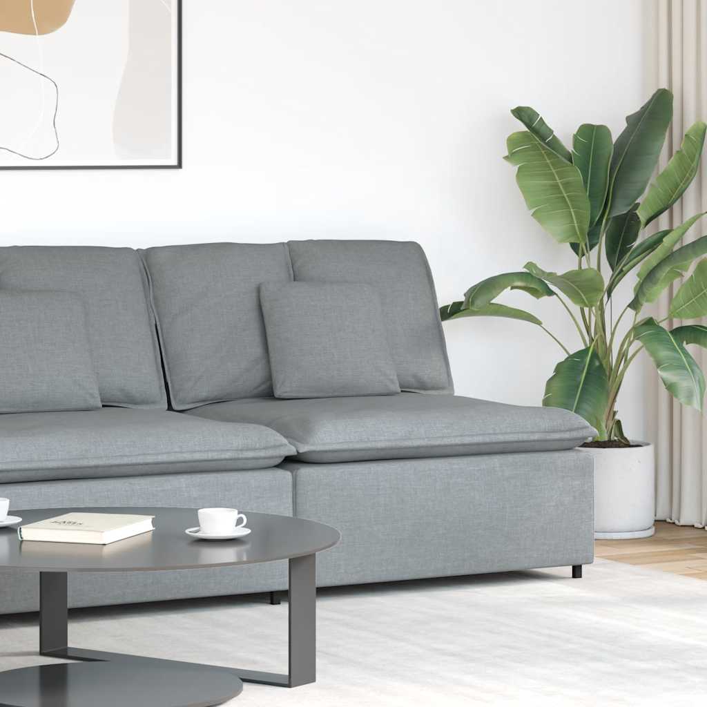 vidaXL Modulares Sofa Endmodul mit Armlehne Kissen Hellgrau 100 cm
