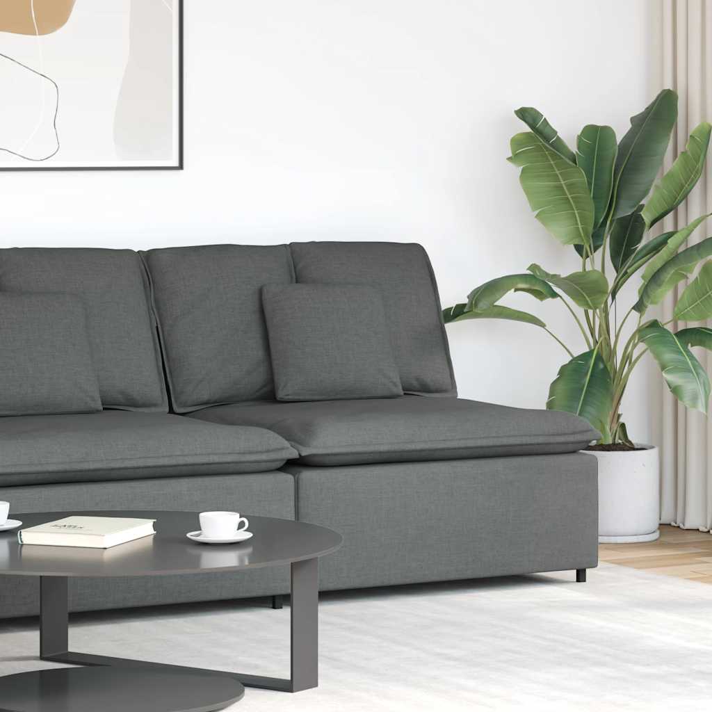 vidaXL Modulares Sofa Endmodul mit Armlehne Kissen Hellgrau 100 cm