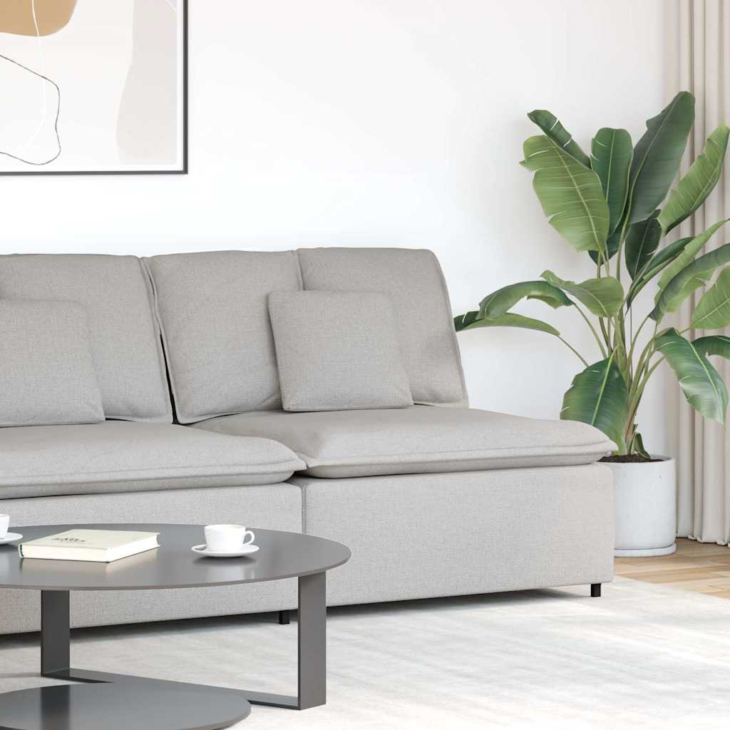 vidaXL Modulares Sofa Endmodul mit Armlehne Kissen Hellgrau 100 cm