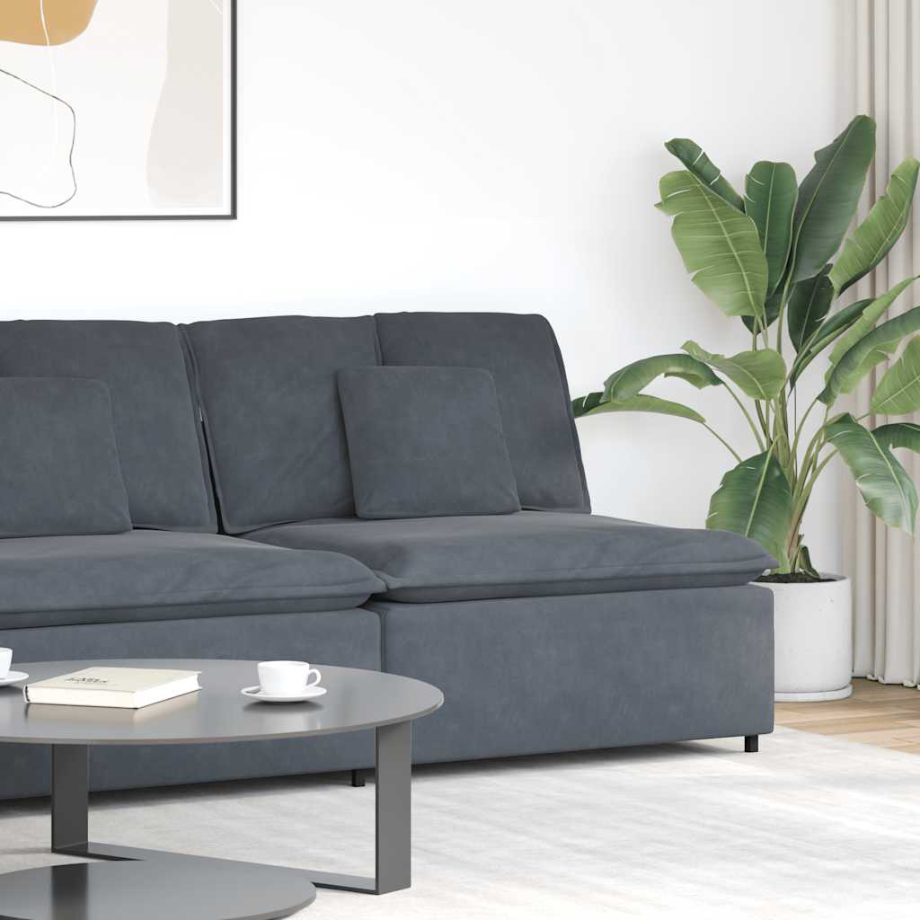 vidaXL Modulares Sofa Endmodul mit Armlehne Kissen Blau 100 cm