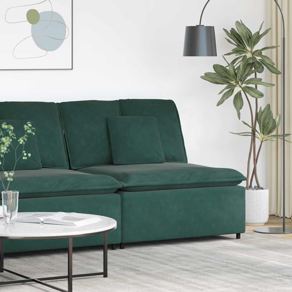 vidaXL Modulares Sofa Endmodul mit Armlehne Kissen Blau 100 cm