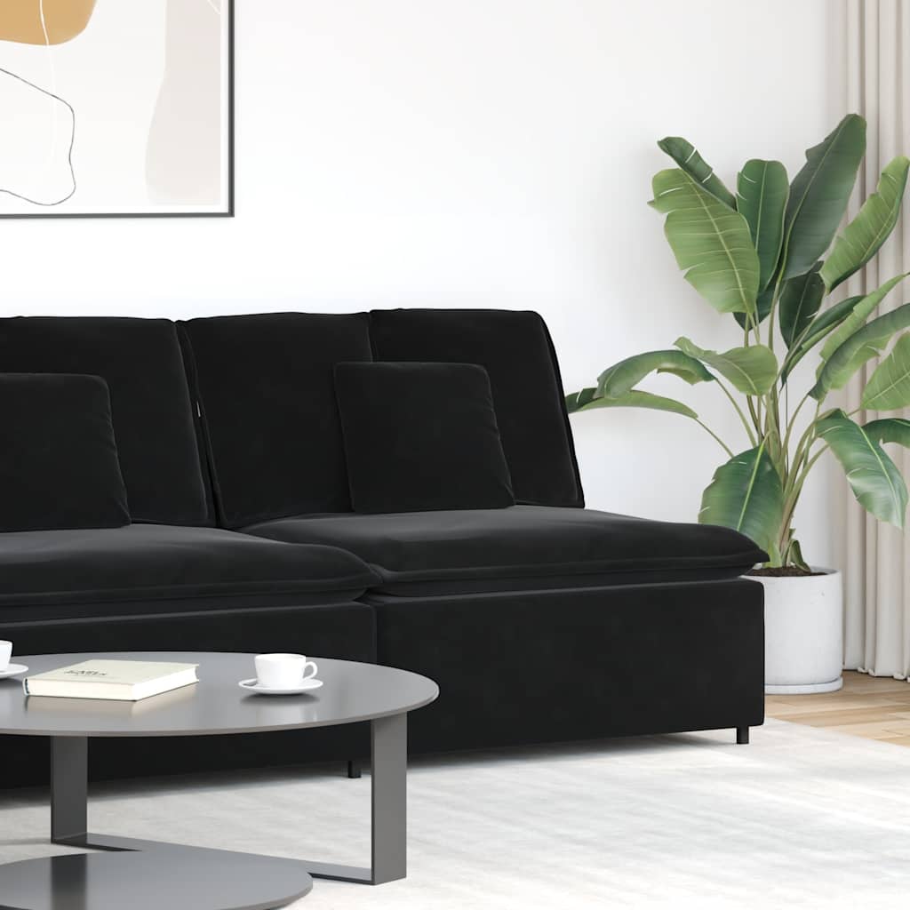 vidaXL Modulares Sofa Endmodul mit Armlehne Kissen Blau 100 cm
