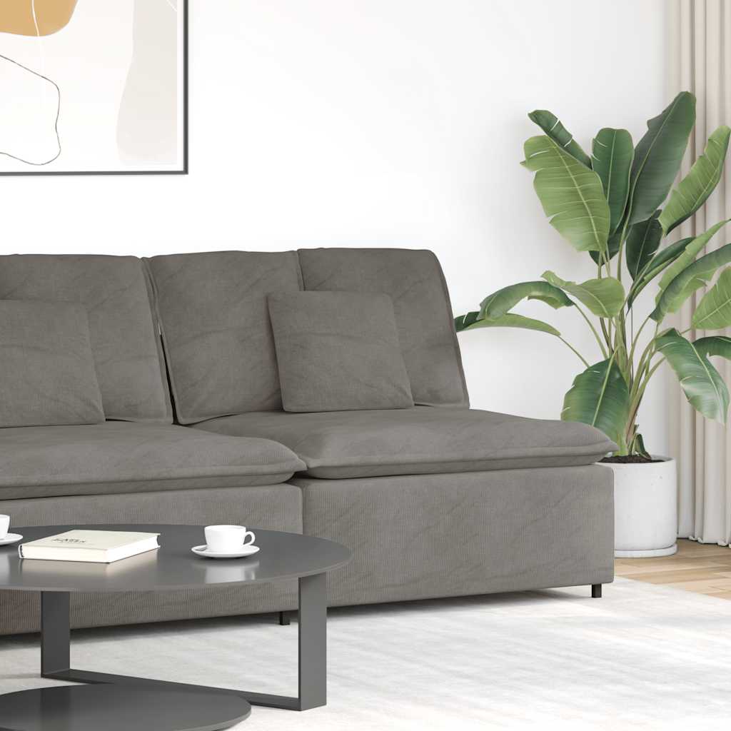 vidaXL Modulares Sofa Endmodul mit Armlehne Kissen Hellgrau 100 cm