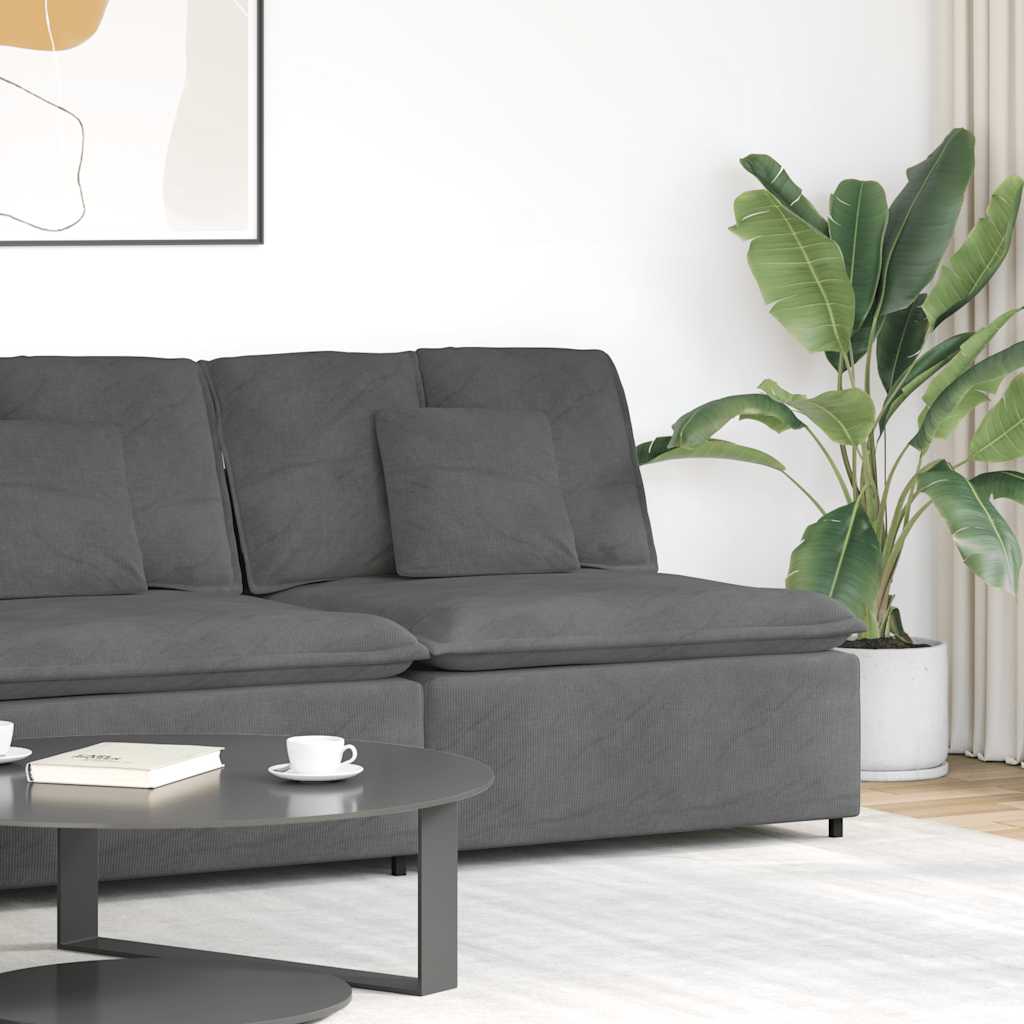 vidaXL Modulares Sofa Endmodul mit Armlehne Kissen Hellgrau 100 cm