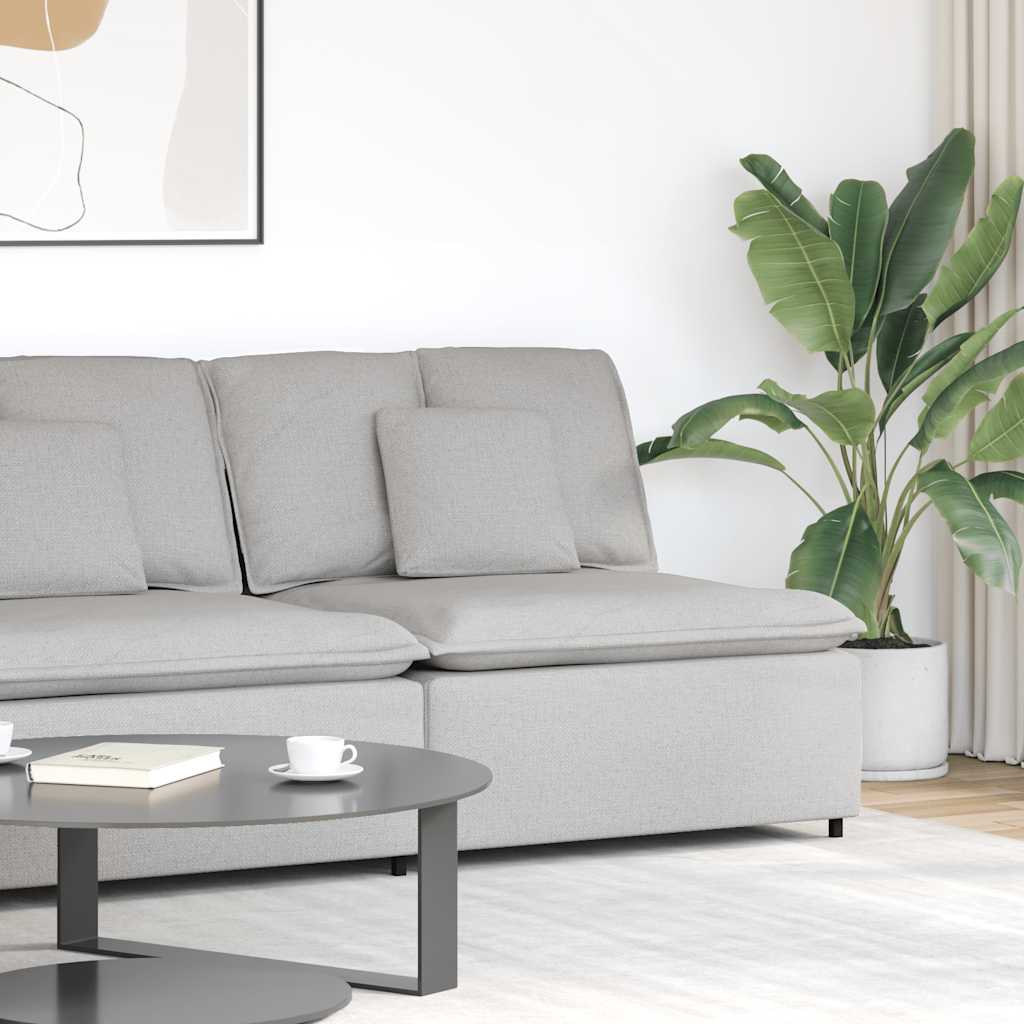 vidaXL Modulares Sofa Endmodul mit Armlehne Kissen Hellgrau 100 cm