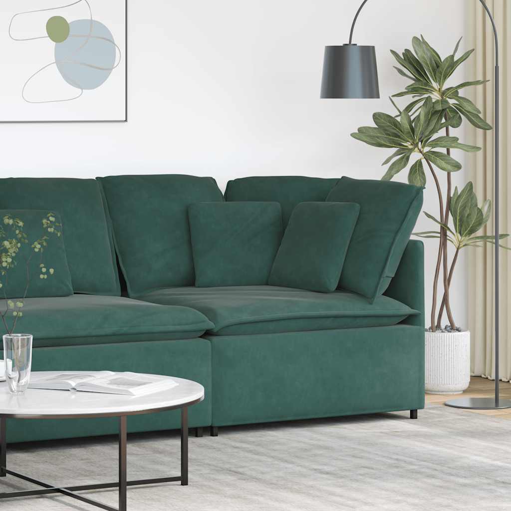 vidaXL Modulares Sofa Endmodul mit Armlehne Kissen Blau 100 cm