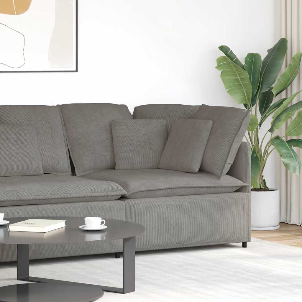 vidaXL Modulares Sofa Endmodul mit Armlehne Kissen Hellgrau 100 cm